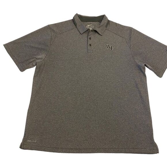 Nike DriFit Gray Wake Forest Short Sleeve Polo Shirt Sz XL - Picture 1 of 13
